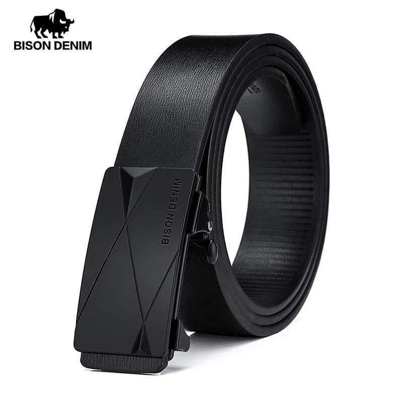 Herren Echtledergürtel Automatischer Alu Schnallengürtel Klassische Mode Luxus Kuh Echtledergürtel Für Herren N71581