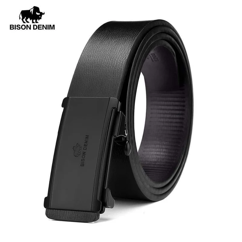 Herren Echtledergürtel Automatischer Alu Schnallengürtel Klassische Mode Luxus Kuh Echtledergürtel Für Herren N71581