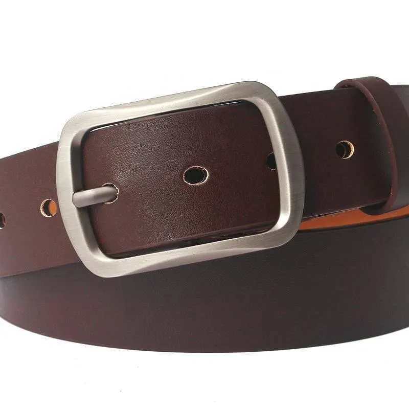 Männer Gürtel Leder Gürtel Männer Pin Schnalle Kuh Echtes Leder Gürtel Für Männer 130 cm Hohe Qualität Herren Gürtel cinturones Hombre
