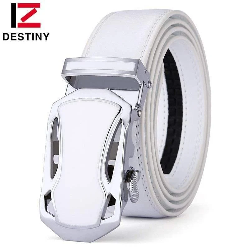 Gürtel Männer Luxus Berühmte Marke Designer Hochwertige Männer Echtes Lederband Weiß Automatische Schnalle Gürtel Ceinture Homme