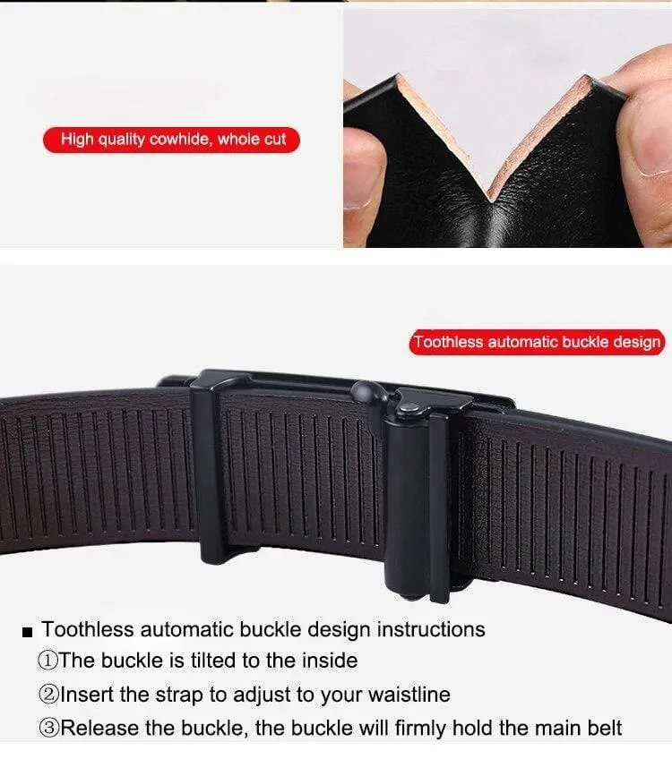 Echtes Leder herren Gürtel Rindsleder Strap Für Männliche Automatische Schnalle Zahnlos Leder Gürtel Männliche Gürtel Für Männer