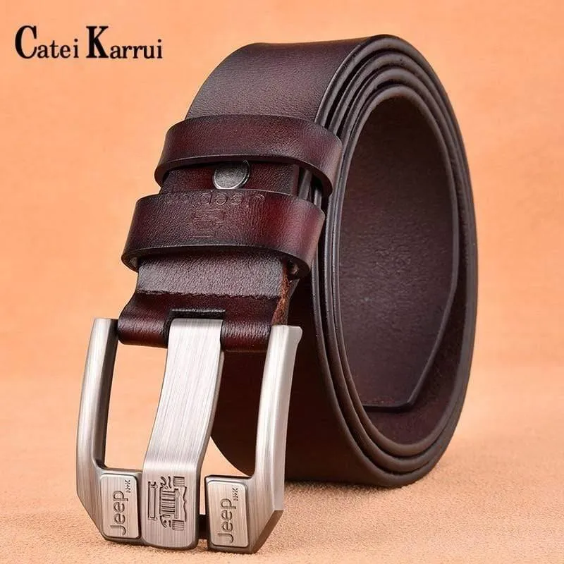 Echtes Leder für Männer Hochwertige schwarze Schnalle Jeans Gürtel Cowskin Casual Gürtel Business Gürtel Cowboy Bund