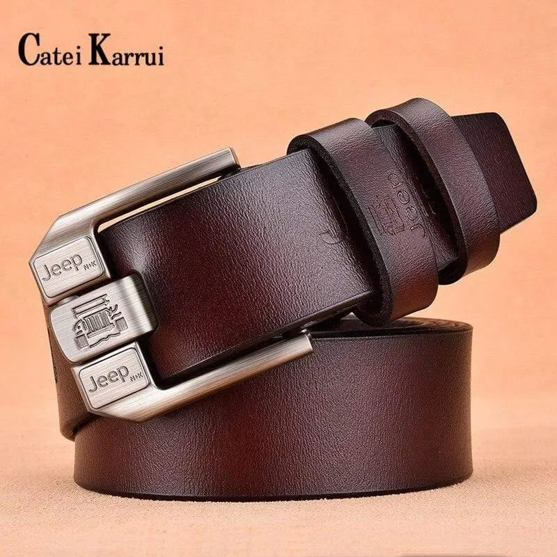Echtes Leder für Männer Hochwertige schwarze Schnalle Jeans Gürtel Cowskin Casual Gürtel Business Gürtel Cowboy Bund