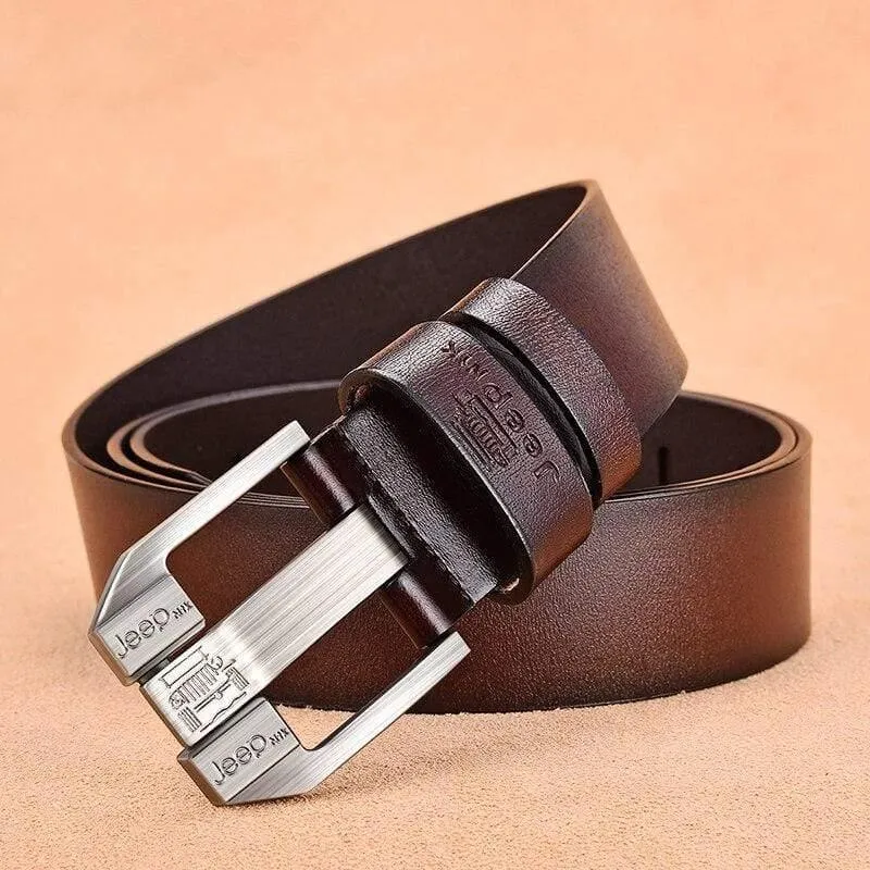 Echtes Leder für Männer Hochwertige schwarze Schnalle Jeans Gürtel Cowskin Casual Gürtel Business Gürtel Cowboy Bund