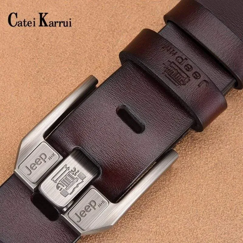 Echtes Leder für Männer Hochwertige schwarze Schnalle Jeans Gürtel Cowskin Casual Gürtel Business Gürtel Cowboy Bund