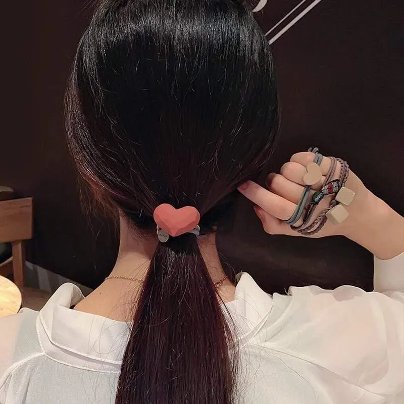 8PCS Koean Style Nette elastische Haarbänder für Frauen Pferdeschwanzhalter Krawatte Kaugummi Scrunchie Gummibänder Mädchen Haarschmuck