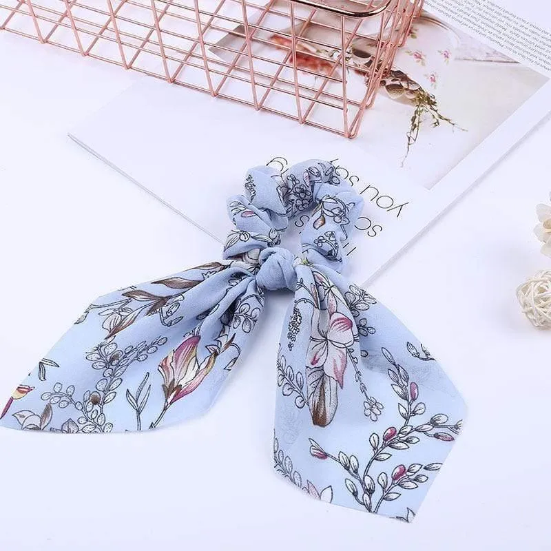 Chiffon Bänder Haarband Elastisches Haarseil Haargummi Floral Scrunchie Frauen Pferdeschwanzhalter Gummi Stirnbänder Zubehör