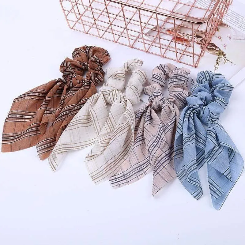 Chiffon Bänder Haarband Elastisches Haarseil Haargummi Floral Scrunchie Frauen Pferdeschwanzhalter Gummi Stirnbänder Zubehör