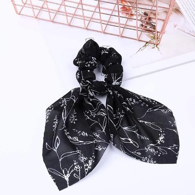 Chiffon Bänder Haarband Elastisches Haarseil Haargummi Floral Scrunchie Frauen Pferdeschwanzhalter Gummi Stirnbänder Zubehör
