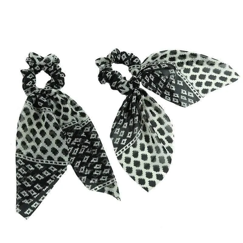 Chiffon Bänder Haarband Elastisches Haarseil Haargummi Floral Scrunchie Frauen Pferdeschwanzhalter Gummi Stirnbänder Zubehör