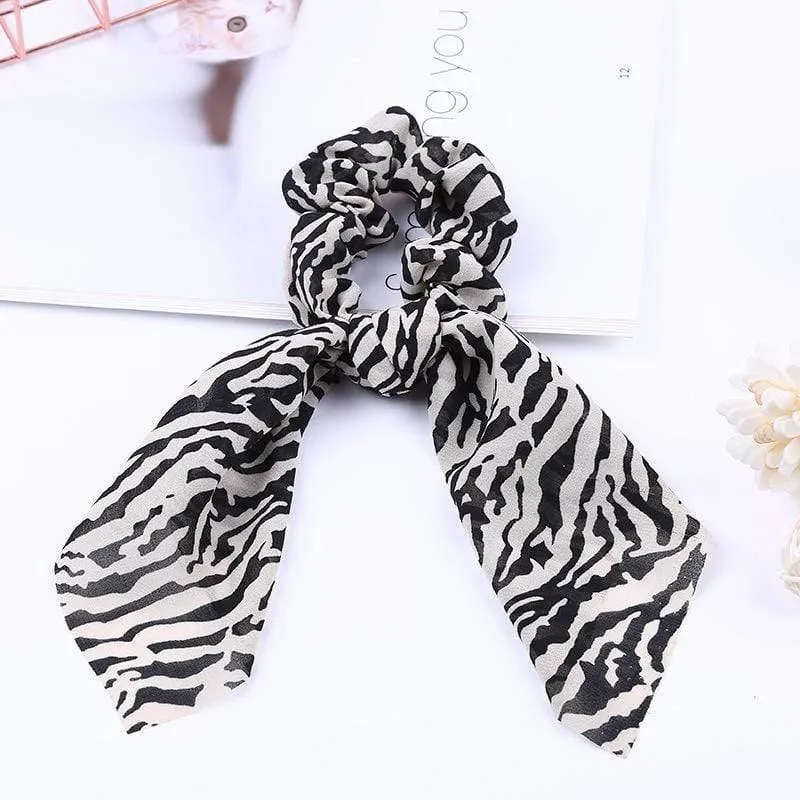 Chiffon Bänder Haarband Elastisches Haarseil Haargummi Floral Scrunchie Frauen Pferdeschwanzhalter Gummi Stirnbänder Zubehör