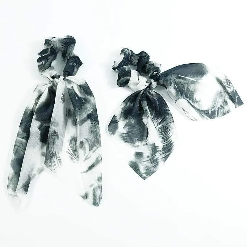 Chiffon Bänder Haarband Elastisches Haarseil Haargummi Floral Scrunchie Frauen Pferdeschwanzhalter Gummi Stirnbänder Zubehör