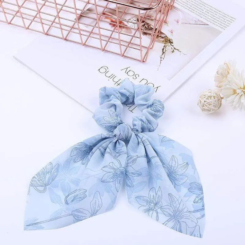 Chiffon Bänder Haarband Elastisches Haarseil Haargummi Floral Scrunchie Frauen Pferdeschwanzhalter Gummi Stirnbänder Zubehör