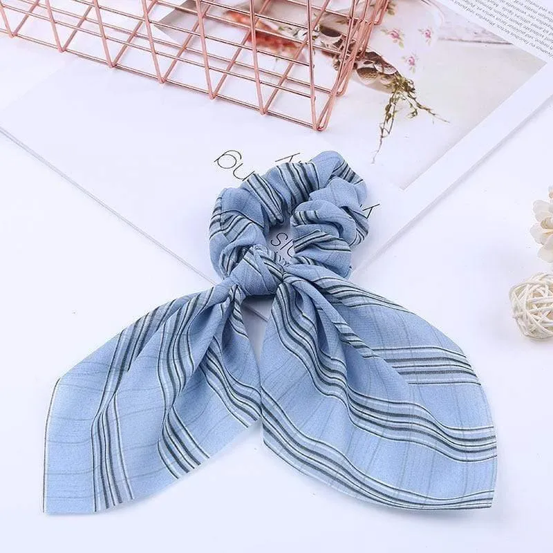 Chiffon Bänder Haarband Elastisches Haarseil Haargummi Floral Scrunchie Frauen Pferdeschwanzhalter Gummi Stirnbänder Zubehör