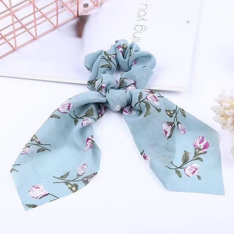 Chiffon Bänder Haarband Elastisches Haarseil Haargummi Floral Scrunchie Frauen Pferdeschwanzhalter Gummi Stirnbänder Zubehör
