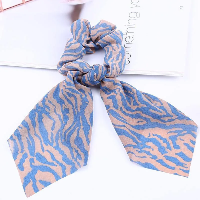 Chiffon Bänder Haarband Elastisches Haarseil Haargummi Floral Scrunchie Frauen Pferdeschwanzhalter Gummi Stirnbänder Zubehör