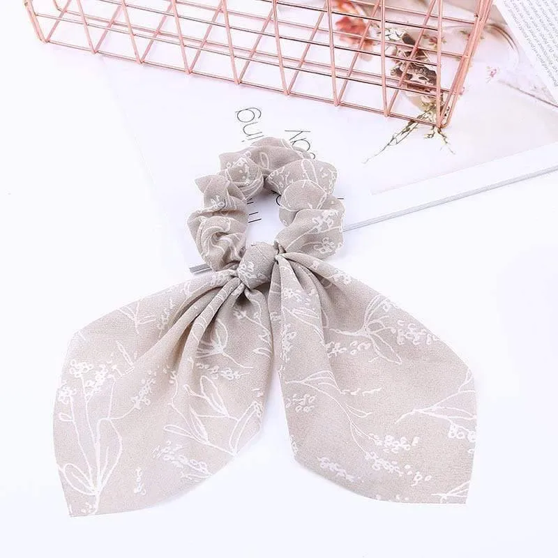 Chiffon Bänder Haarband Elastisches Haarseil Haargummi Floral Scrunchie Frauen Pferdeschwanzhalter Gummi Stirnbänder Zubehör