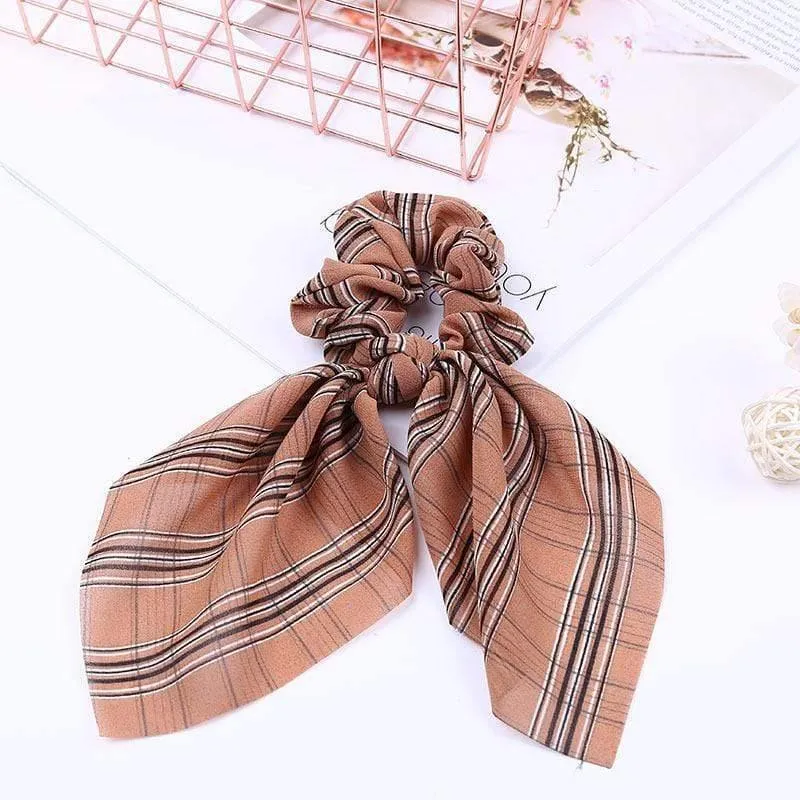 Chiffon Bänder Haarband Elastisches Haarseil Haargummi Floral Scrunchie Frauen Pferdeschwanzhalter Gummi Stirnbänder Zubehör
