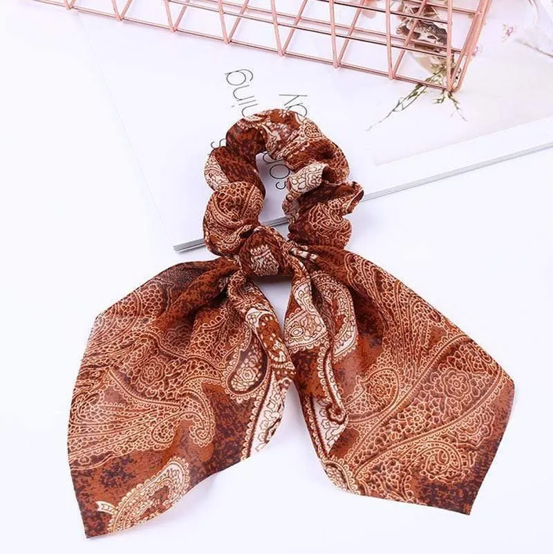 Chiffon Bänder Haarband Elastisches Haarseil Haargummi Floral Scrunchie Frauen Pferdeschwanzhalter Gummi Stirnbänder Zubehör