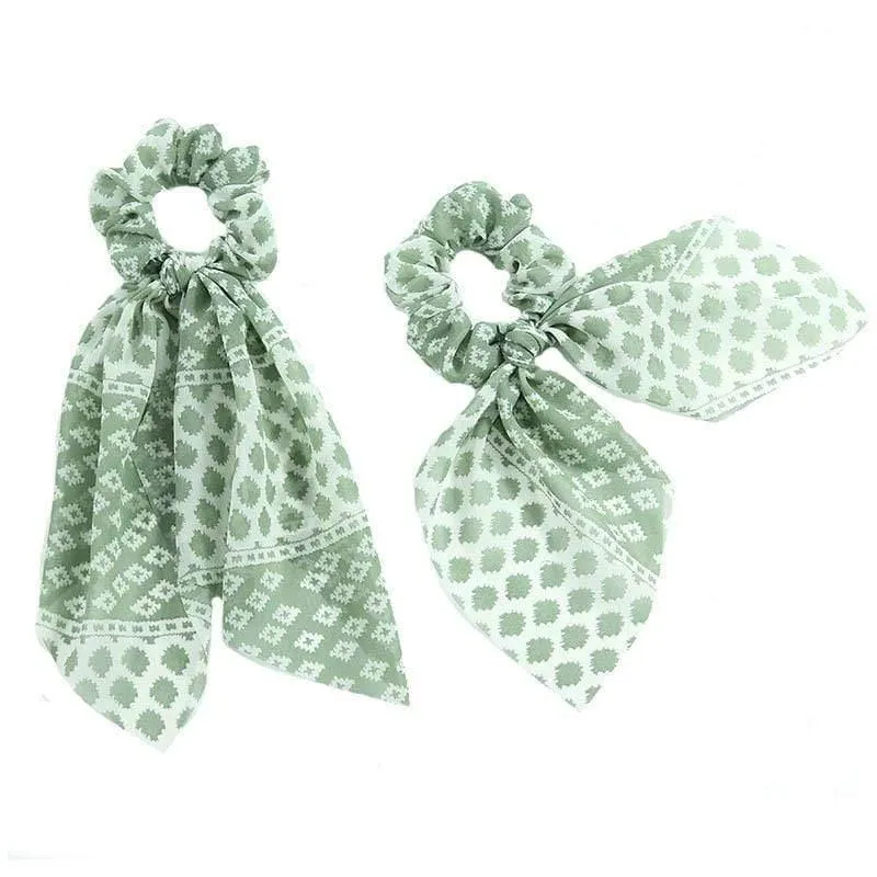 Chiffon Bänder Haarband Elastisches Haarseil Haargummi Floral Scrunchie Frauen Pferdeschwanzhalter Gummi Stirnbänder Zubehör
