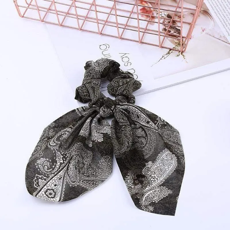 Chiffon Bänder Haarband Elastisches Haarseil Haargummi Floral Scrunchie Frauen Pferdeschwanzhalter Gummi Stirnbänder Zubehör