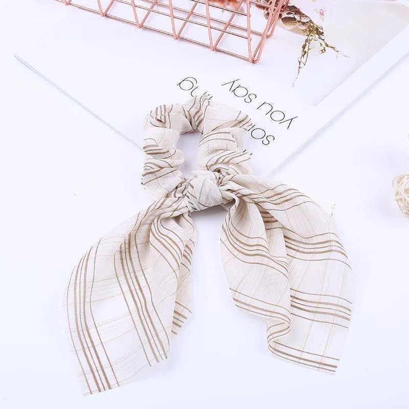 Chiffon Bänder Haarband Elastisches Haarseil Haargummi Floral Scrunchie Frauen Pferdeschwanzhalter Gummi Stirnbänder Zubehör