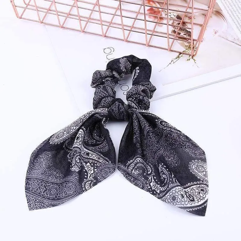 Chiffon Bänder Haarband Elastisches Haarseil Haargummi Floral Scrunchie Frauen Pferdeschwanzhalter Gummi Stirnbänder Zubehör