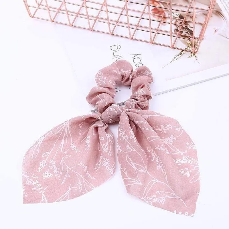 Chiffon Bänder Haarband Elastisches Haarseil Haargummi Floral Scrunchie Frauen Pferdeschwanzhalter Gummi Stirnbänder Zubehör