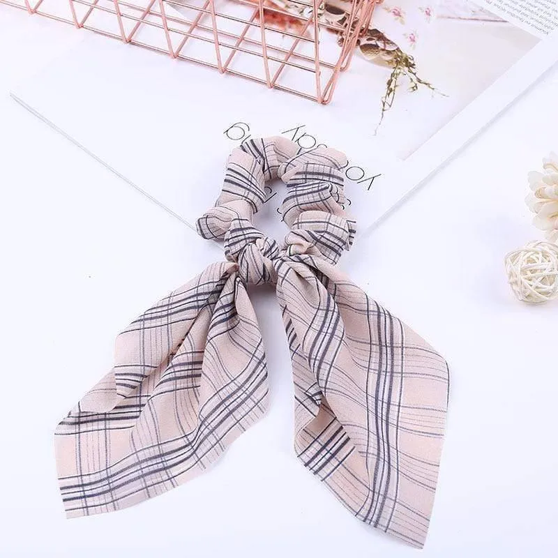 Chiffon Bänder Haarband Elastisches Haarseil Haargummi Floral Scrunchie Frauen Pferdeschwanzhalter Gummi Stirnbänder Zubehör