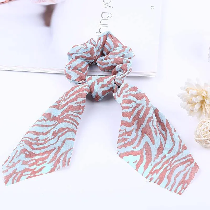 Chiffon Bänder Haarband Elastisches Haarseil Haargummi Floral Scrunchie Frauen Pferdeschwanzhalter Gummi Stirnbänder Zubehör