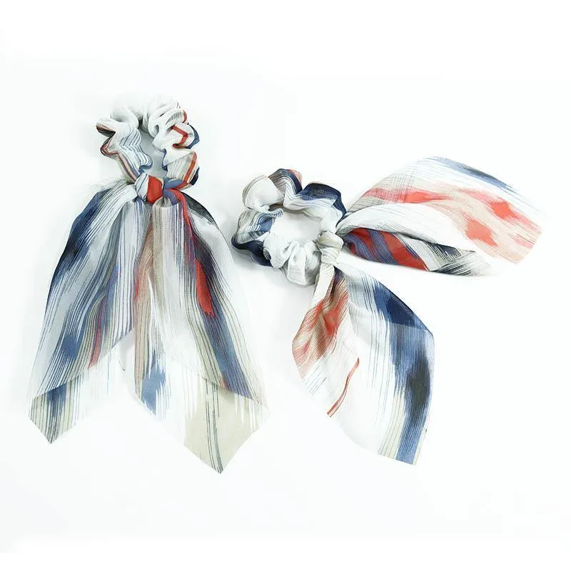 Chiffon Bänder Haarband Elastisches Haarseil Haargummi Floral Scrunchie Frauen Pferdeschwanzhalter Gummi Stirnbänder Zubehör