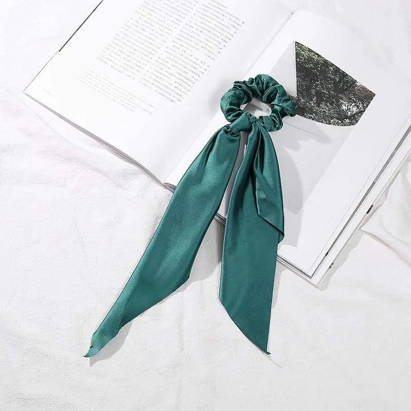 Frauen Streamer Scrunchies Polka Dot Floral Print Elastische Bogen Haar Seil Mädchen Haar Krawatten Koreanische Süße Haar Zubehör Kopfbedeckungen