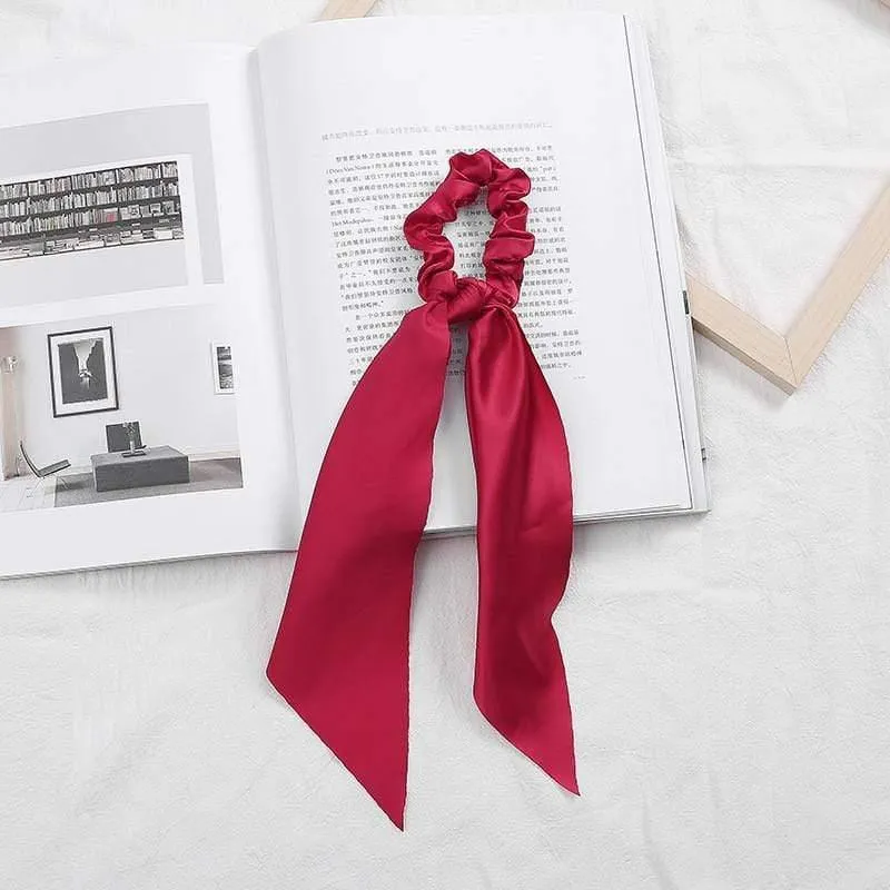 Frauen Streamer Scrunchies Polka Dot Floral Print Elastische Bogen Haar Seil Mädchen Haar Krawatten Koreanische Süße Haar Zubehör Kopfbedeckungen