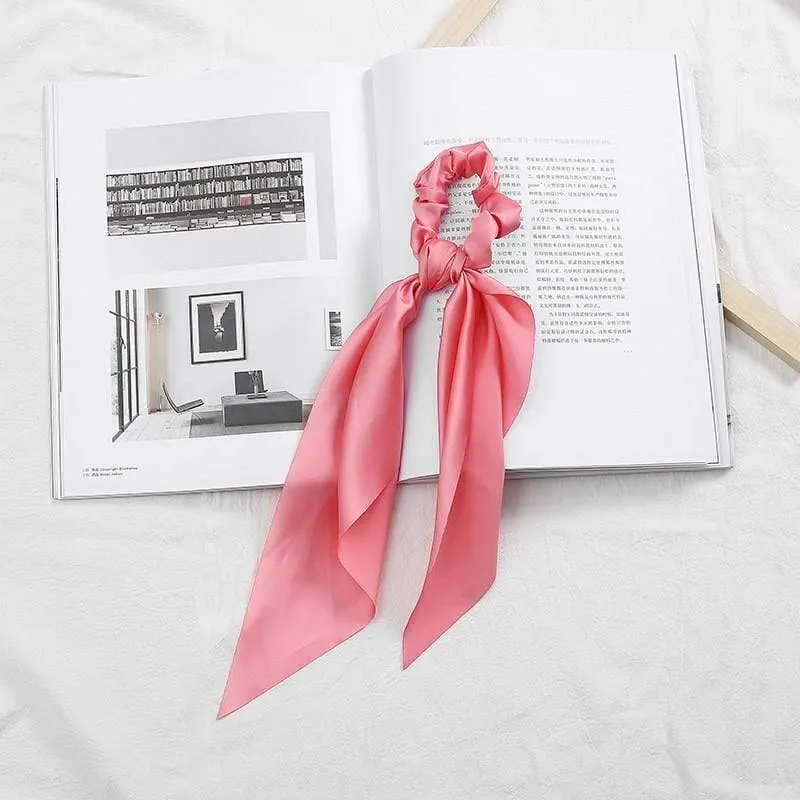 Frauen Streamer Scrunchies Polka Dot Floral Print Elastische Bogen Haar Seil Mädchen Haar Krawatten Koreanische Süße Haar Zubehör Kopfbedeckungen