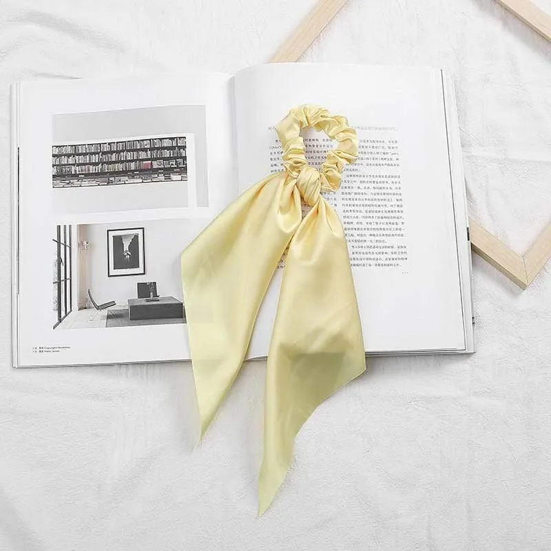 Frauen Streamer Scrunchies Polka Dot Floral Print Elastische Bogen Haar Seil Mädchen Haar Krawatten Koreanische Süße Haar Zubehör Kopfbedeckungen
