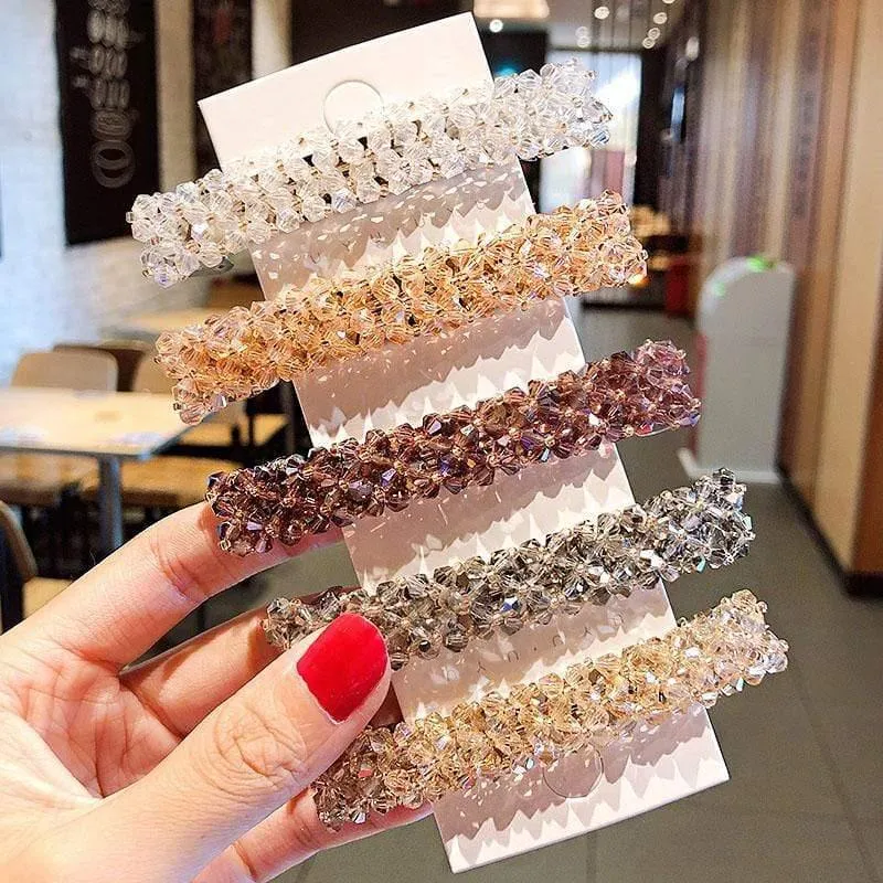 Elegante glänzende Kristall Haarspangen für Frauen Haarschmuck Stirnband Süße Haarspangen Haarnadeln Mode Haarschmuck