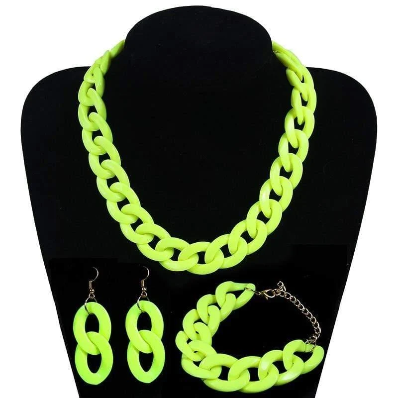 Mode Acryl lange Kette Halskette Bohemian Chunky Kunststoff Choker Kragen Halskette Anhänger für Frauen Bijoux Mode Accessoires