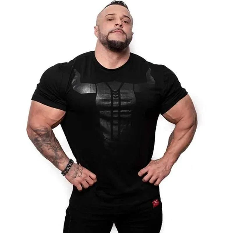 Männer Fitness Bodybuilding Skinny T-Shirt Kurzarm Cotton Shirts Männlich Sommer Casual Fashion Tee Tops Crossfit Markenkleidung