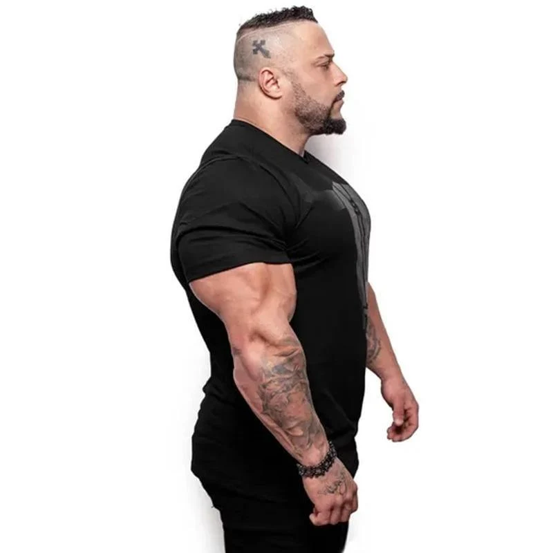 Männer Fitness Bodybuilding Skinny T-Shirt Kurzarm Cotton Shirts Männlich Sommer Casual Fashion Tee Tops Crossfit Markenkleidung