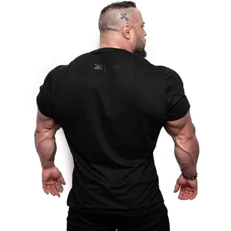 Männer Fitness Bodybuilding Skinny T-Shirt Kurzarm Cotton Shirts Männlich Sommer Casual Fashion Tee Tops Crossfit Markenkleidung