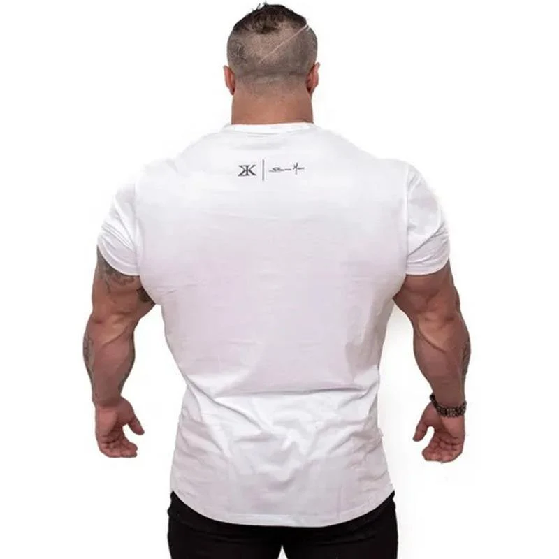 Männer Fitness Bodybuilding Skinny T-Shirt Kurzarm Cotton Shirts Männlich Sommer Casual Fashion Tee Tops Crossfit Markenkleidung