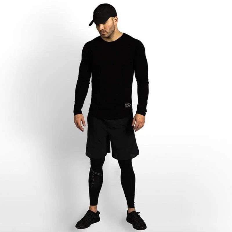 Herren Casual Fashion Langarm Baumwolle T-shirt Turnhallen Fitness Bodybuilding Dünne Elastizität T Shirt Mann T Tops Marke Kleidung