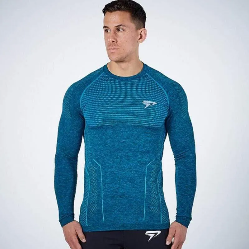 Männer Enges Langarm-T-Shirt Mann Fitnessstudios Fitness Jogger Workout Quick Dry T-Shirt Männliche T-Shirts Tops Markenkleidung