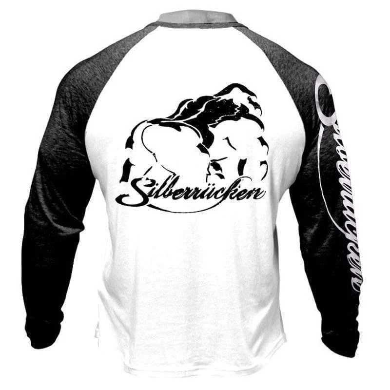 Herren Casual Fashion Baumwolle T-Shirt Mann Fitnessstudios Fitness Jogger Workout Lose Langarm T-Shirt Männlich Patchwork Tees Tops Bekleidung