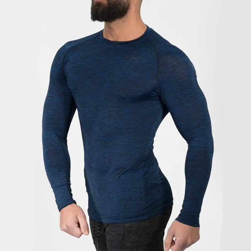 Herren Langarm Quick Dry T-Shirt Fitnessstudios Fitness Bodybuilding Skinny Elastizität T-Shirt Männlich Jogger Tees Tops Crossfit Kleidung