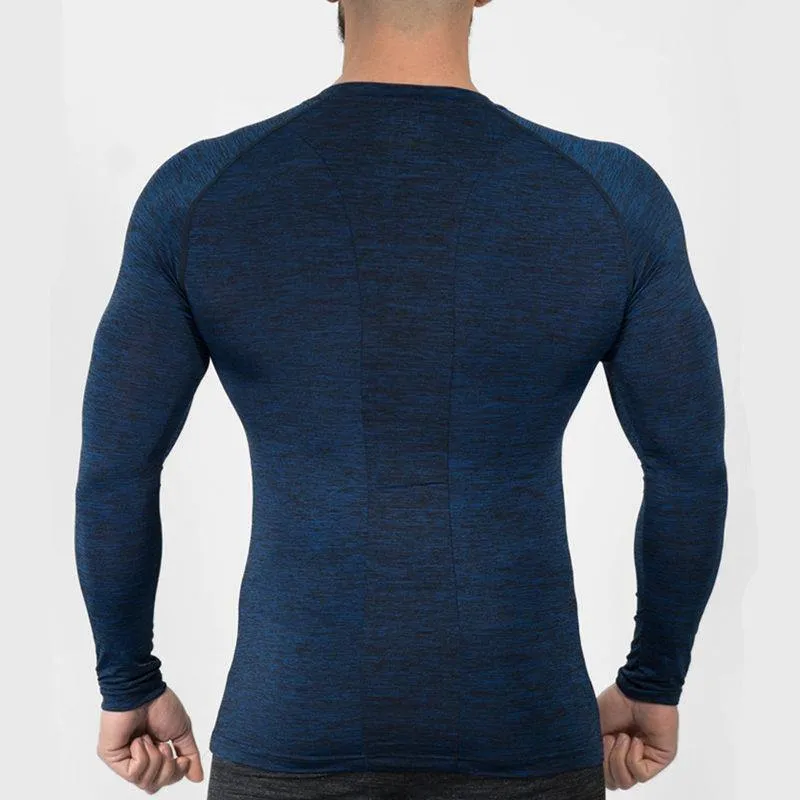 Herren Langarm Quick Dry T-Shirt Fitnessstudios Fitness Bodybuilding Skinny Elastizität T-Shirt Männlich Jogger Tees Tops Crossfit Kleidung