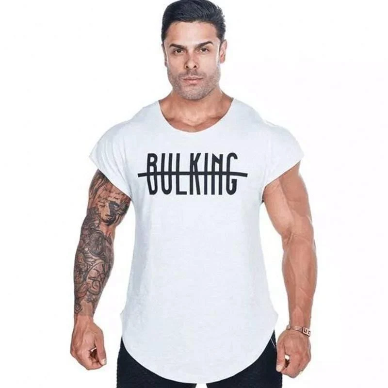Männer Casual Mode Kreative Gedruckt T-shirt Turnhallen Fitness Bodybuilding Kurzarm Baumwolle T Shirt T Tops Männlich Workout Kleidung