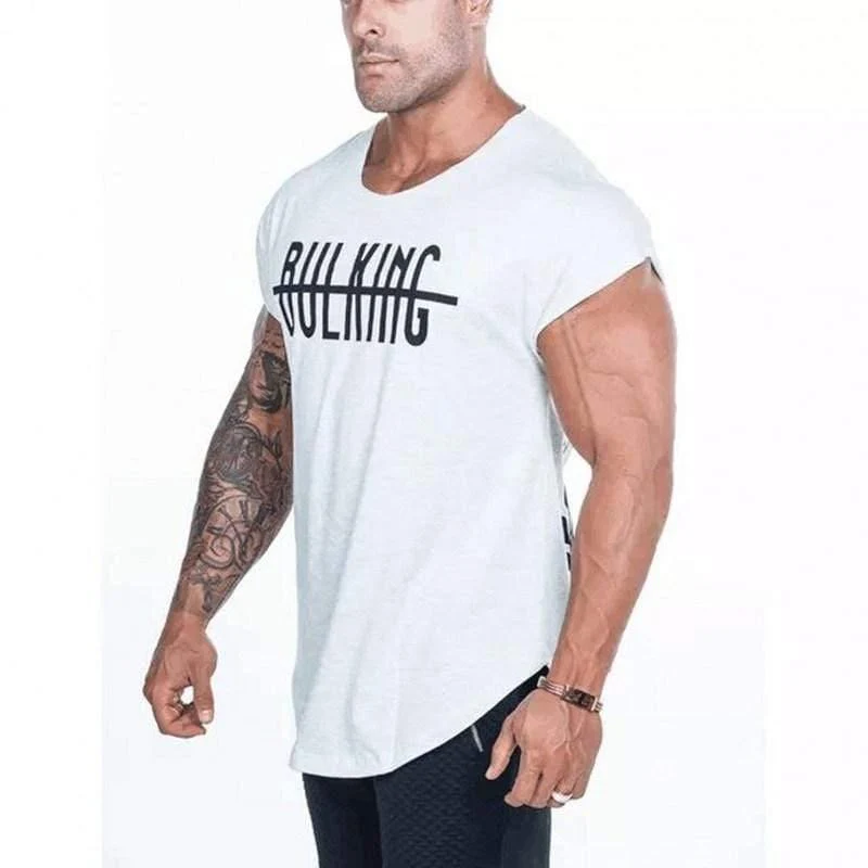 Männer Casual Mode Kreative Gedruckt T-shirt Turnhallen Fitness Bodybuilding Kurzarm Baumwolle T Shirt T Tops Männlich Workout Kleidung