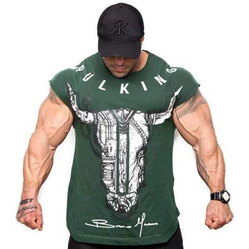 Männer Casual Mode Kreative Gedruckt T-shirt Turnhallen Fitness Bodybuilding Kurzarm Baumwolle T Shirt T Tops Männlich Workout Kleidung