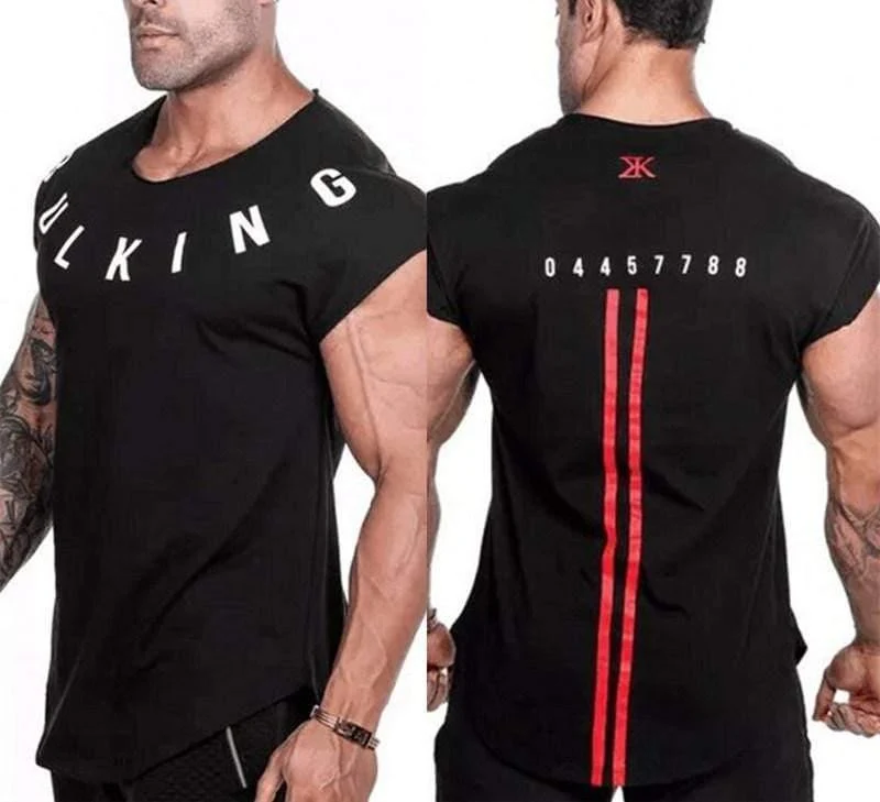 Männer Casual Mode Kreative Gedruckt T-shirt Turnhallen Fitness Bodybuilding Kurzarm Baumwolle T Shirt T Tops Männlich Workout Kleidung